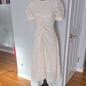 Elegant Cream Textured Dress NWOT
